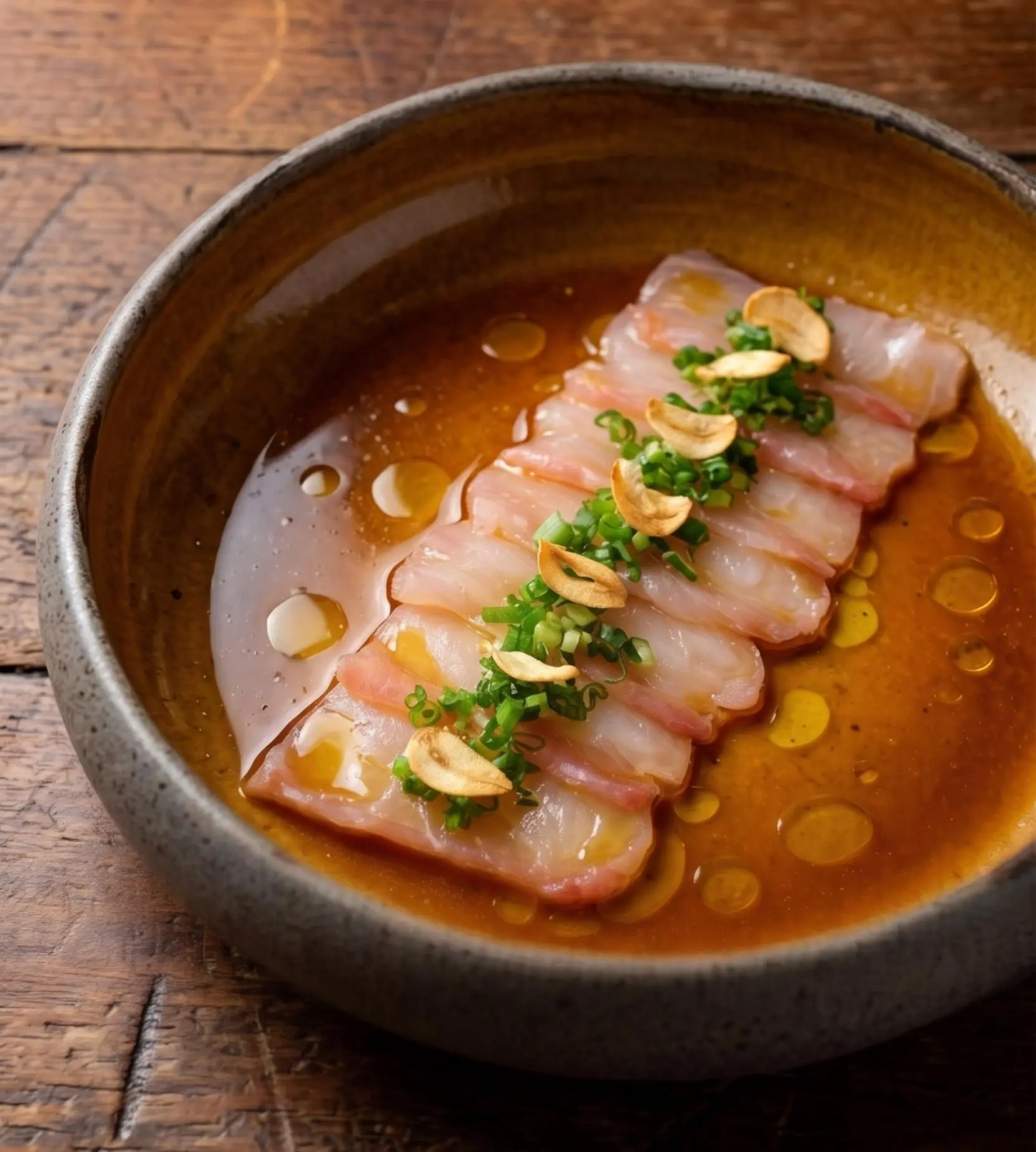Tiradito of corvina with aji amarillo